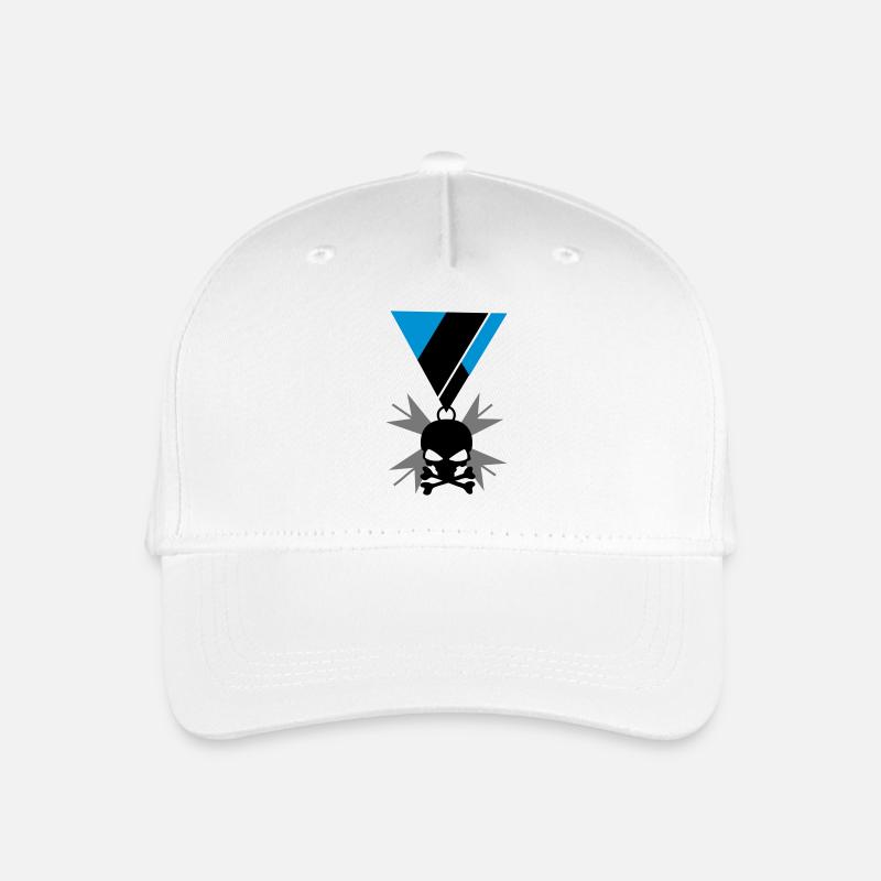 Skull skull and bones medal - Organic Kids’ Baseball Cap - white