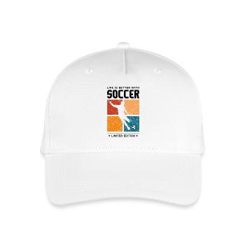 Life is better with Soccer - Kinder Bio Basecap - Weiß - Vorne