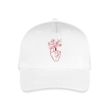 Lettre l cœur anatomie floral noir - Casquette de baseball bio Enfant - blanc - Devant