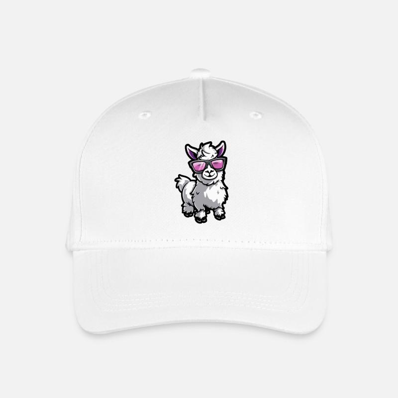 Alpaka Llama Tier - Kinder Bio Basecap - Weiß