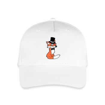 Fox Red Fox Sir Mr. Top Hat Monocle Glasses - Organic Kids’ Baseball Cap - white - Front
