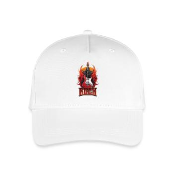 Rock Like Hell Guitar Flames Electric Guitar Punk - Organic Kids’ Baseball Cap - white - Front