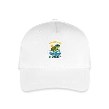 Sommersonne - aber bitte Plastikfrei - Kinder Bio Basecap - Weiß - Vorne