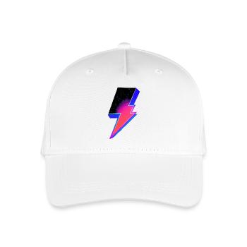 Neon Blitz Farbverlauf - Kinder Bio Basecap - Weiß - Vorne