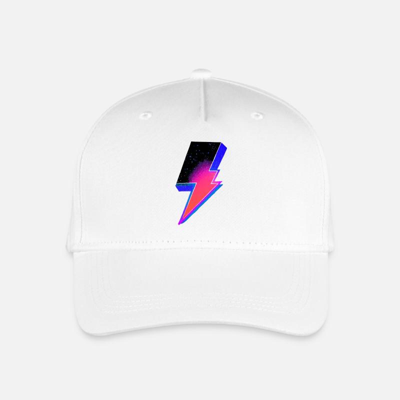 Neon Lightning Bolt Gradient - Organic Kids’ Baseball Cap - white