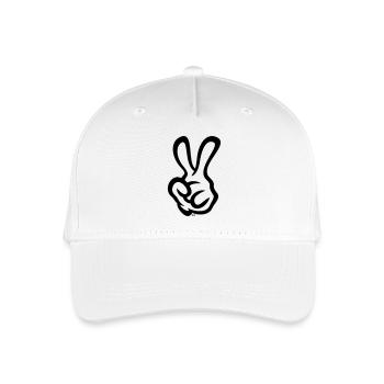 Victory Handzeichen (Linke Hand / 1C) - Kinder Bio Basecap - Weiß - Vorne