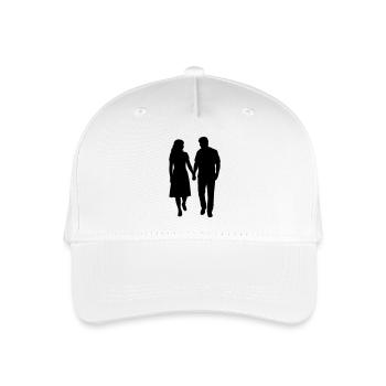 Couple Silhouette Love Romance Valentine's Day Boyfriend - Organic Kids’ Baseball Cap - white - Front