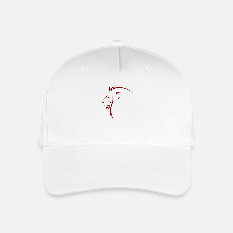 Löwenkopf siluette rot - Kinder Bio Basecap - Weiß
