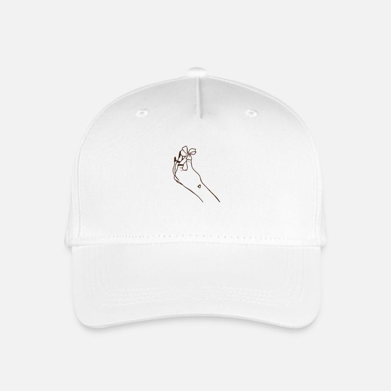 Hand mit Blüte - Kinder Bio Basecap - Weiß