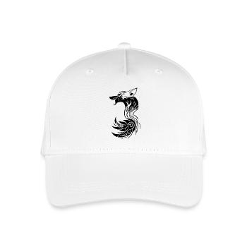 Black Tribal Fantasy Fox - Organic Kids’ Baseball Cap - white - Front