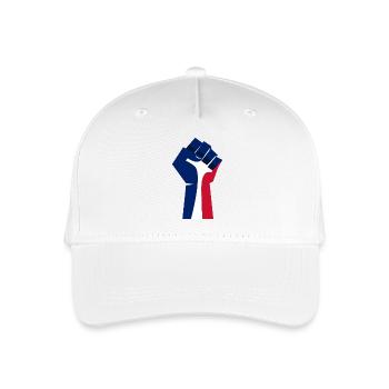 The Raised Fist (TriColor, Blue, White, Red) - Organic Kids’ Baseball Cap - white - Front
