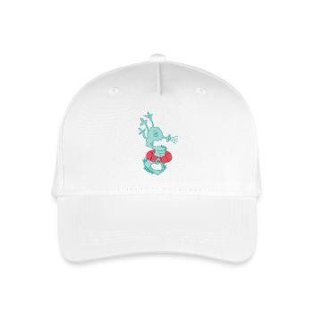 Lifeguard, seahorse with swimming ring - Organic Kids’ Baseball Cap - white - Front