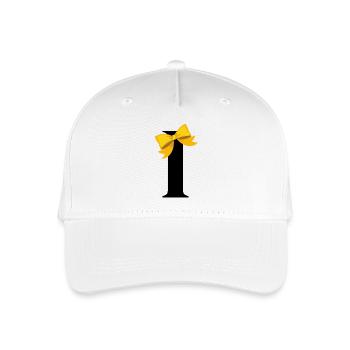 Buchstabe i gelber Knoten - Kinder Bio Basecap - Weiß - Vorne