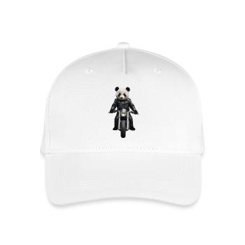 Biker Panda - Kinder Bio Basecap - Weiß - Vorne