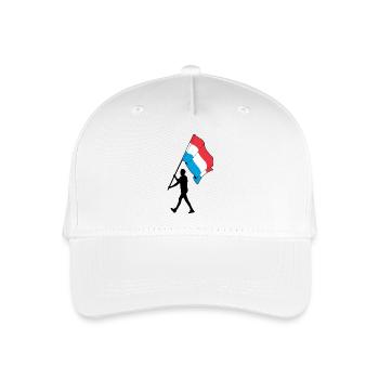Flag Luxembourg man walking - Organic Kids’ Baseball Cap - white - Front