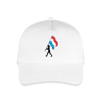 Flag Luxembourg woman walking - Organic Kids’ Baseball Cap - white - Front