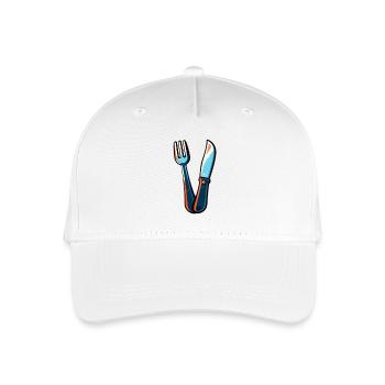 Couteau à couverts fourchette coloré - Casquette de baseball bio Enfant - blanc - Devant
