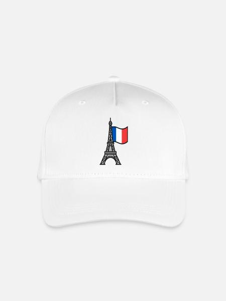 Eiffelturm mit französischer Flagge - Kinder Bio Basecap - Weiß