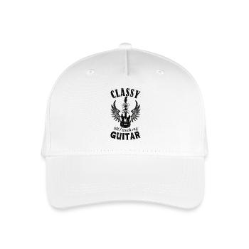 Classy till I touch my Guitar schwarz - Kinder Bio Basecap - Weiß - Vorne
