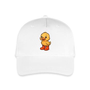 Cute duck motif with rubber boots - Organic Kids’ Baseball Cap - white - Front
