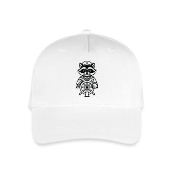 Raccoon Captain Navigation - Kinder Bio Basecap - Weiß - Vorne