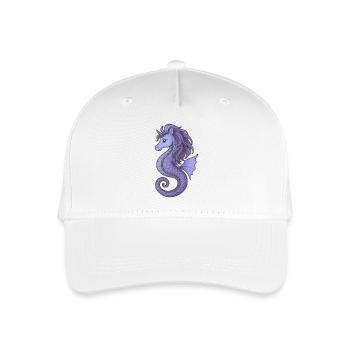 Seepferdchen-Einhorn Lila Violett - Kinder Bio Basecap - Weiß - Vorne