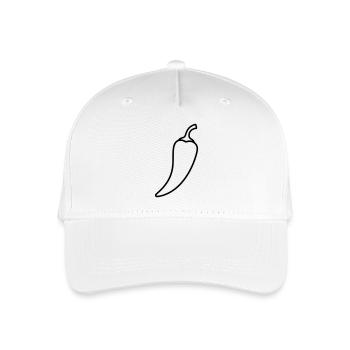 Chili Schote Scharf Umriss - Kinder Bio Basecap - Weiß - Vorne