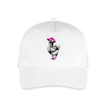 Hühner Fans -  Hahn - Gockel - Seidenhuhn - Bio - Kinder Bio Basecap - Weiß - Vorne