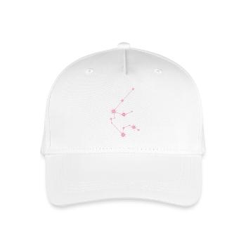 Wassermann-Stern Sternbild Sternzeichen Pastellrosa - Kinder Bio Basecap - Weiß - Vorne