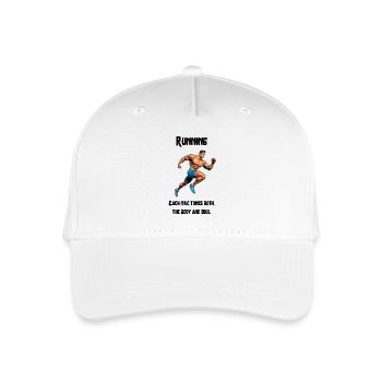Laufen stärkt Körper und Seele - Kinder Bio Basecap - Weiß - Vorne