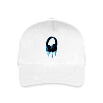 Kopfhörer liquid blau flüssig Musik Headphones - Kinder Bio Basecap - Weiß - Vorne