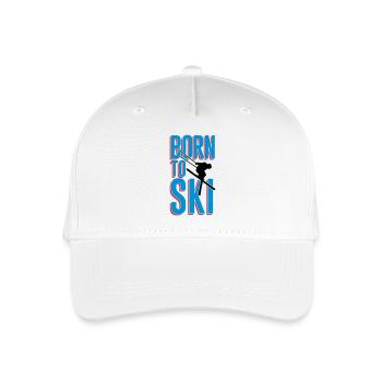 Born to Ski - Kinder Bio Basecap - Weiß - Vorne