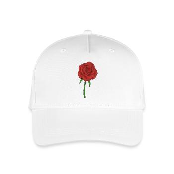 Rote Rose Vintage - Kinder Bio Basecap - Weiß - Vorne