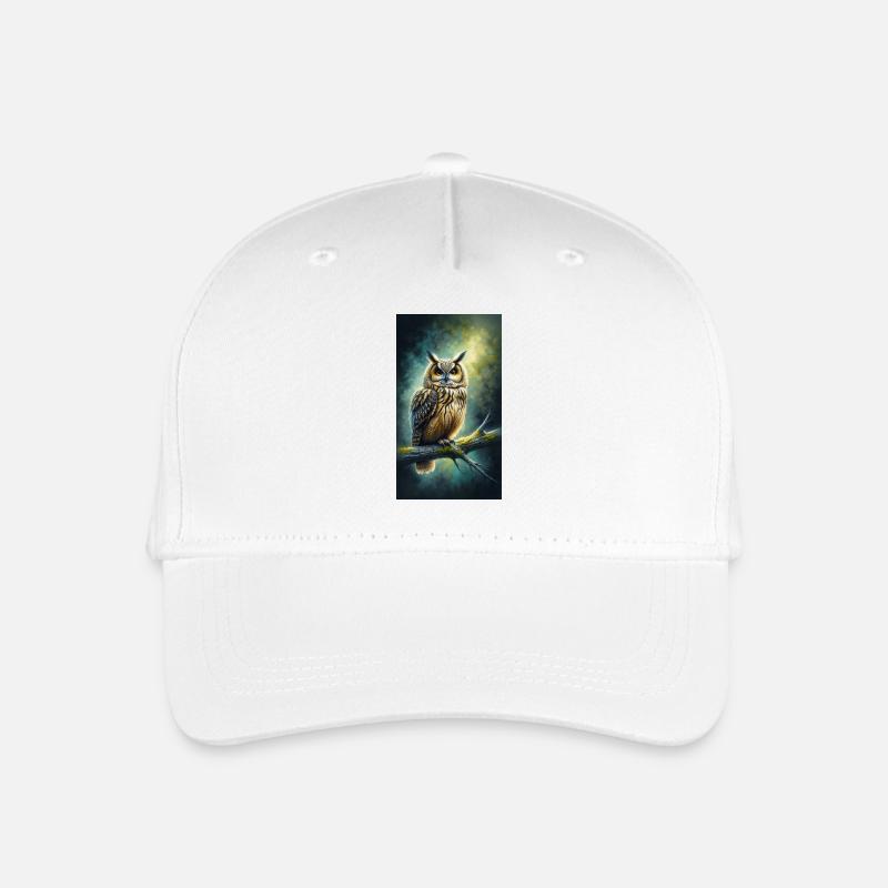 Eule im Aquarell - Kinder Bio Basecap - Weiß