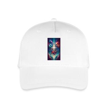 Cosmic Floral Cross Flowers in the Sky Outer Space - Organic Kids’ Baseball Cap - white - Front