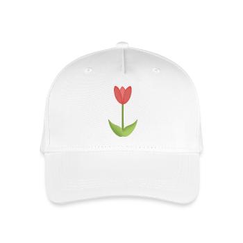 Rote Tulpe - Kinder Bio Basecap - Weiß - Vorne