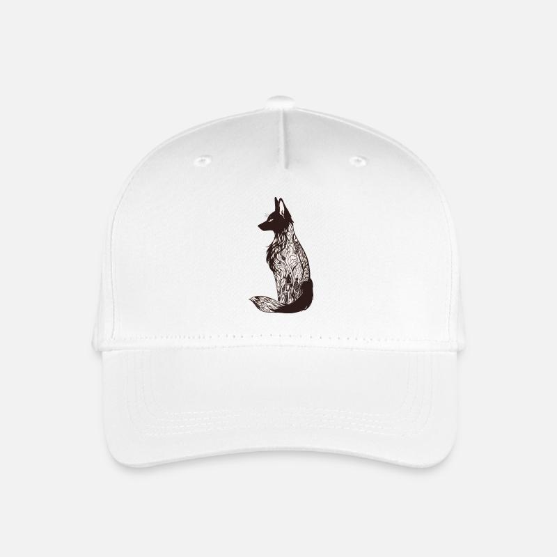 Silhouette de renard complexe avec des motifs floraux - Casquette de baseball bio Enfant - blanc