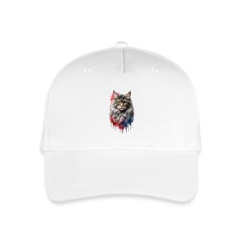Norwegische Waldkatze - Kinder Bio Basecap - Weiß - Vorne