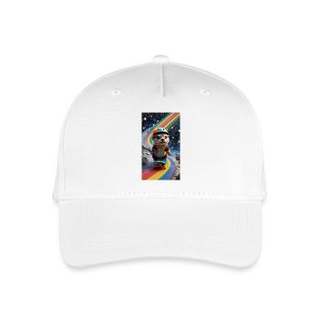 Supersportlicher Otter mit Regenbogenbahn - Kinder Bio Basecap - Weiß - Vorne