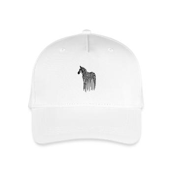 Zebra Linienkunst auf Schwarzweiß - Kinder Bio Basecap - Weiß - Vorne