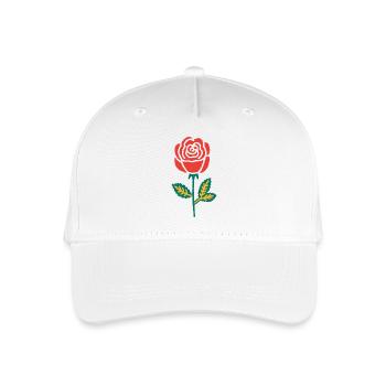 Rote Rose Handzeichnung - Kinder Bio Basecap - Weiß - Vorne