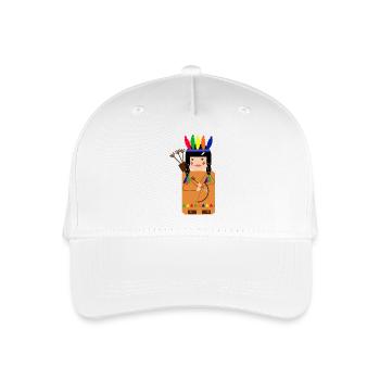 Petit Guerrier Indien aux Plumes - Casquette de baseball bio Enfant - blanc - Devant