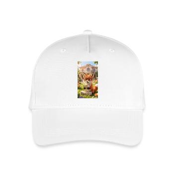 Dessin animé Renard - Casquette de baseball bio Enfant - blanc - Devant