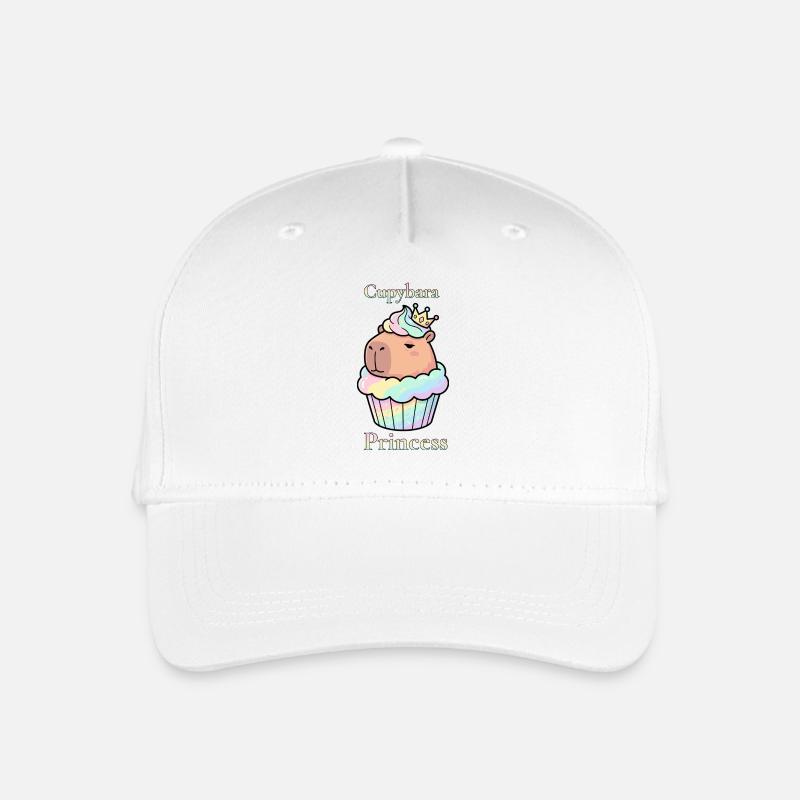 Cupcake Princesse Capybara avec couronne - Casquette de baseball bio Enfant - blanc