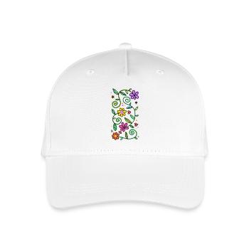 Dekorative Doodle-Gänseblümchen - Kinder Bio Basecap - Weiß - Vorne
