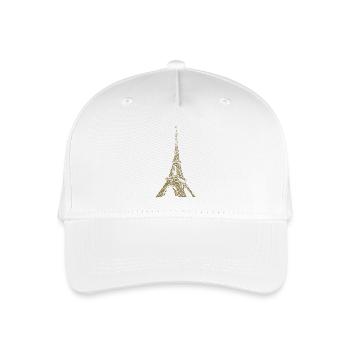 Eiffelturm Paris minimalistisches Wahrzeichen - Kinder Bio Basecap - Weiß - Vorne