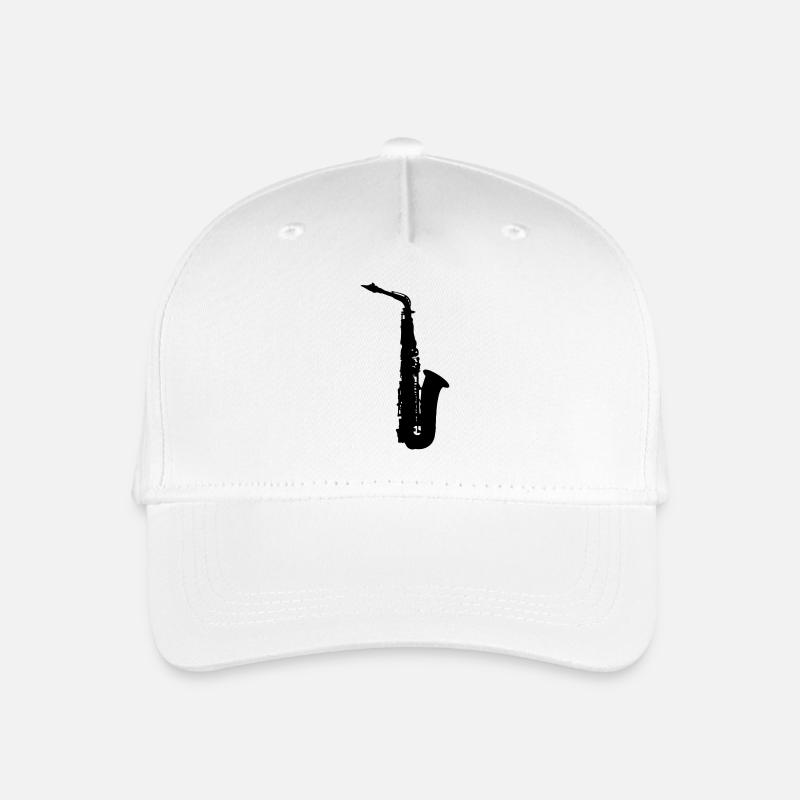 Saxophon - Kinder Bio Basecap - Weiß