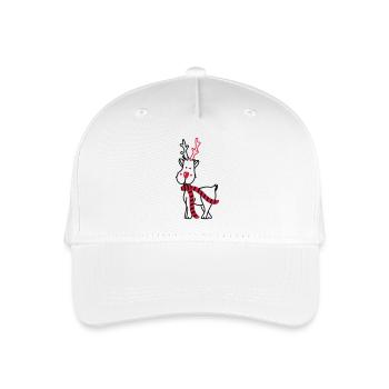 Rentier mit Schal - Kinder Bio Basecap - Weiß - Vorne
