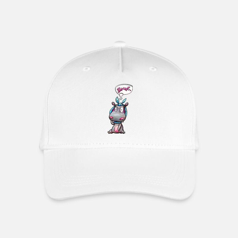hippo with quote - Kinder Bio Basecap - Weiß