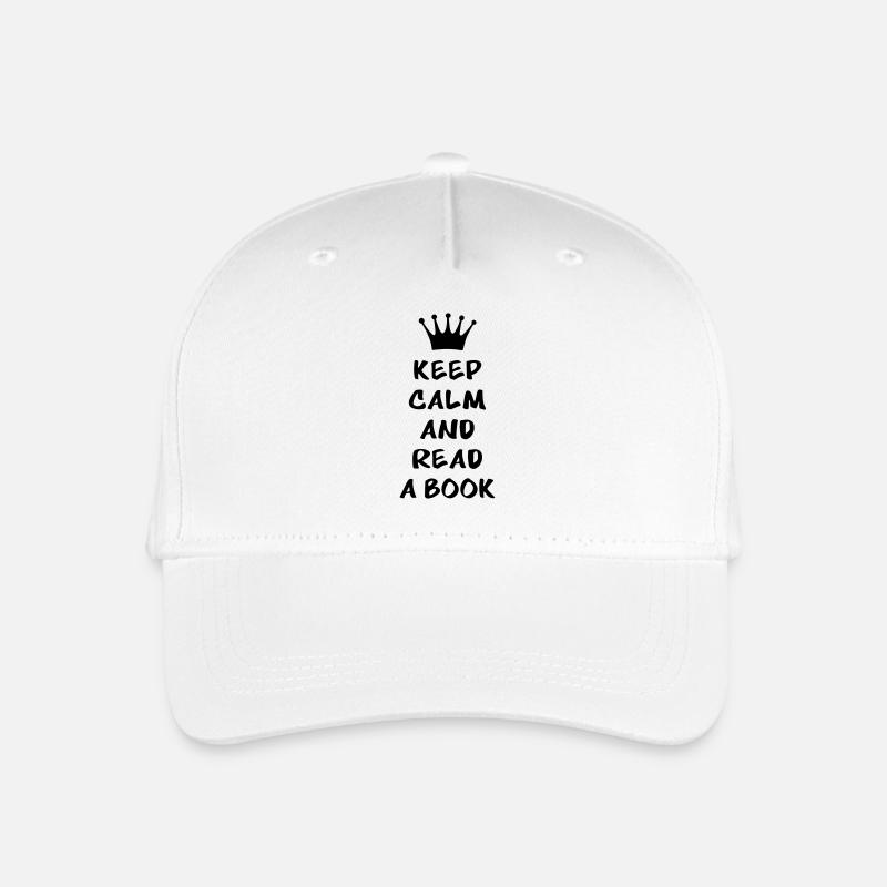 Keep calm and read a book - Kinder Bio Basecap - Weiß